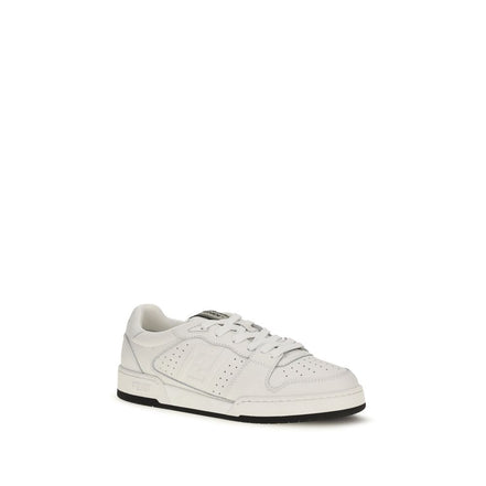 Fendi White Calf Leather Athletic Sneakers