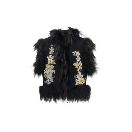 Fendi Black Wool Sleeveless Jacket