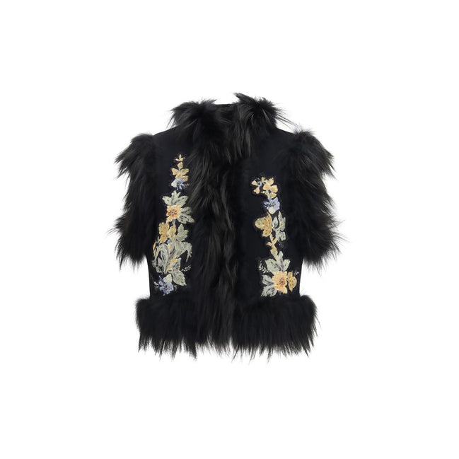 Fendi Black Wool Sleeveless Jacket