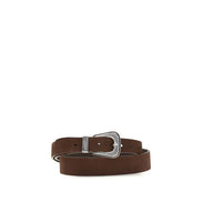 Brunello Cucinelli Brown Suede Leather Regular Belt