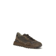 Brunello Cucinelli Brown Calf Leather Athletic Sneakers