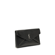 Saint Laurent Black Calf Leather Clutch Bag