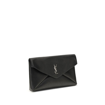 Saint Laurent Black Calf Leather Clutch Bag