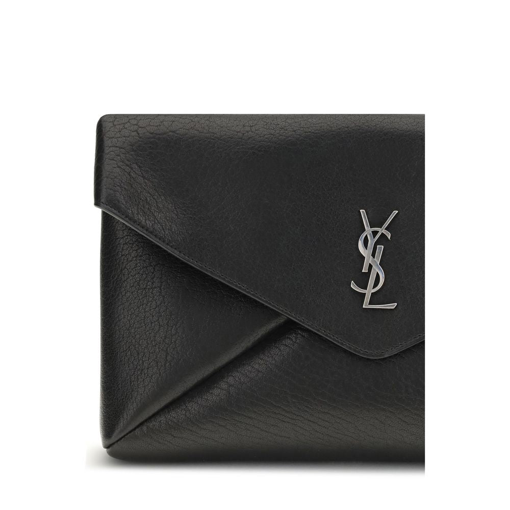 Saint Laurent Black Calf Leather Clutch Bag