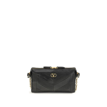Valentino Garavani Black Napa Leather Shoulder Bag