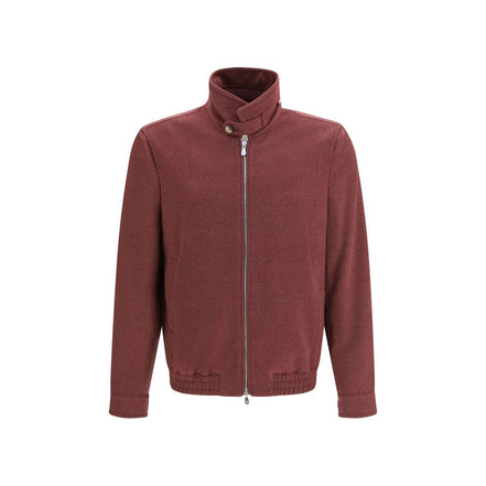 Brunello Cucinelli Bordeaux Wool Full-Length Jacket