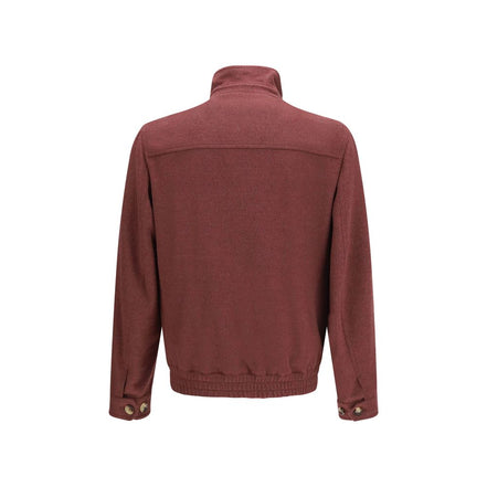 Brunello Cucinelli Bordeaux Wool Full-Length Jacket
