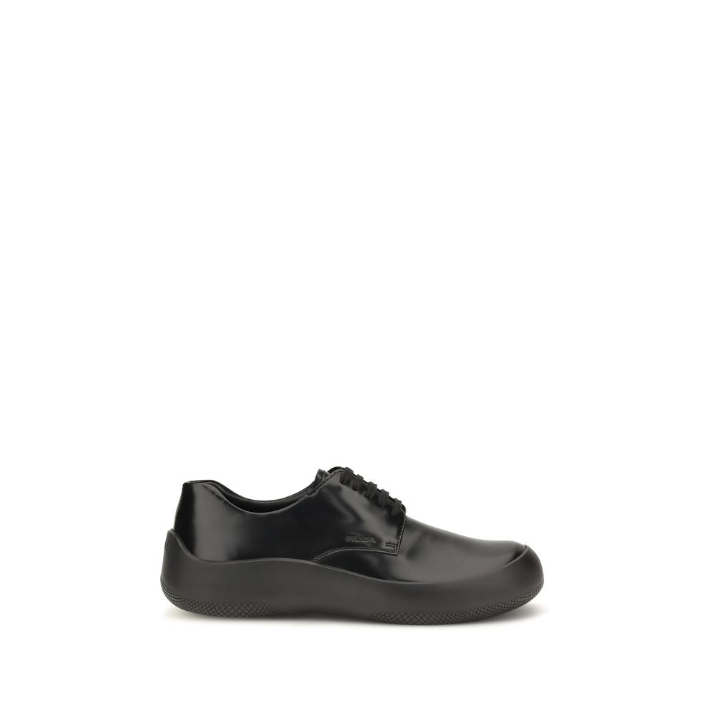 Prada Black Calf Leather Low Top Sneakers