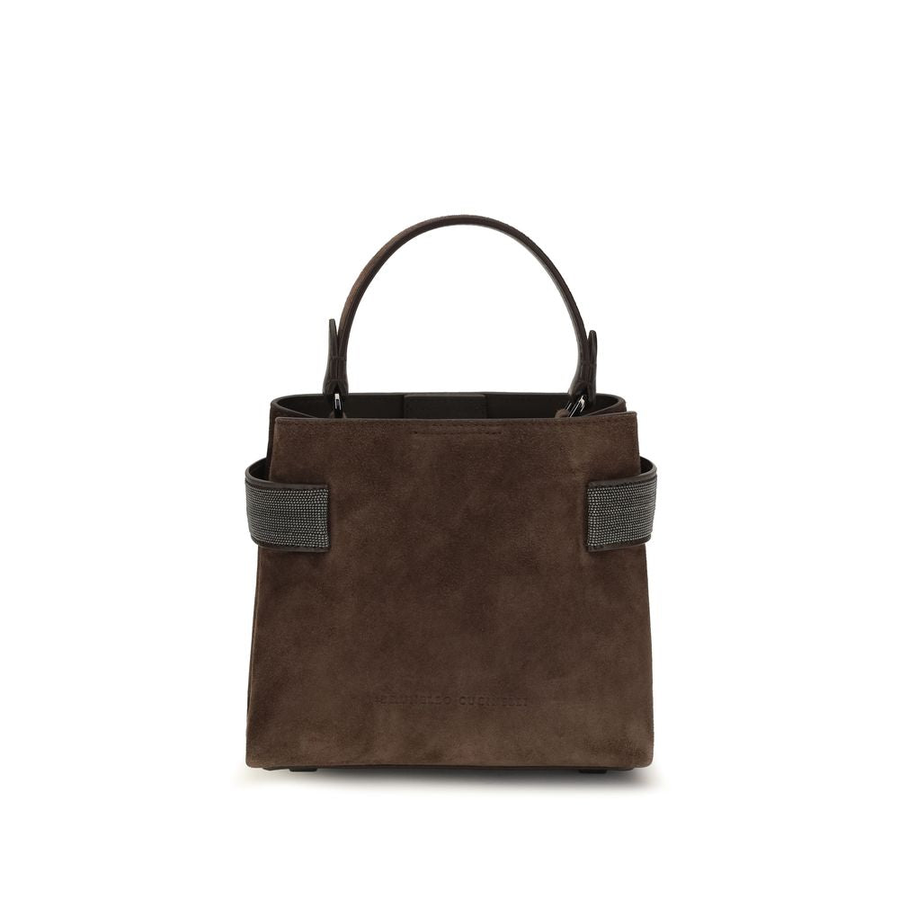 Brunello Cucinelli Brown Calf Leather Shoulder Bag