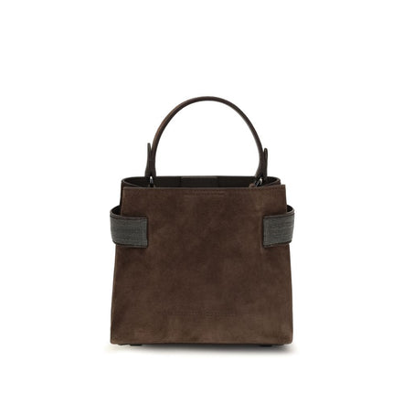 Brunello Cucinelli Brown Calf Leather Shoulder Bag