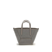 Brunello Cucinelli Gray Calf Leather Shoulder Bag