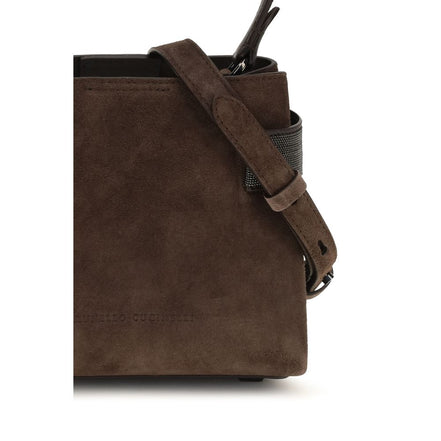 Brunello Cucinelli Brown Calf Leather Shoulder Bag