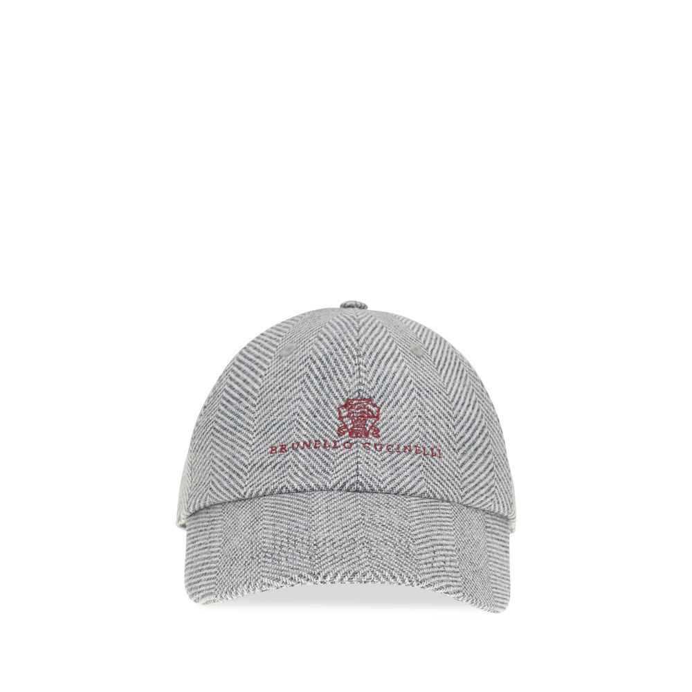 Brunello Cucinelli Gray Wool Cap (Baseball Hat)