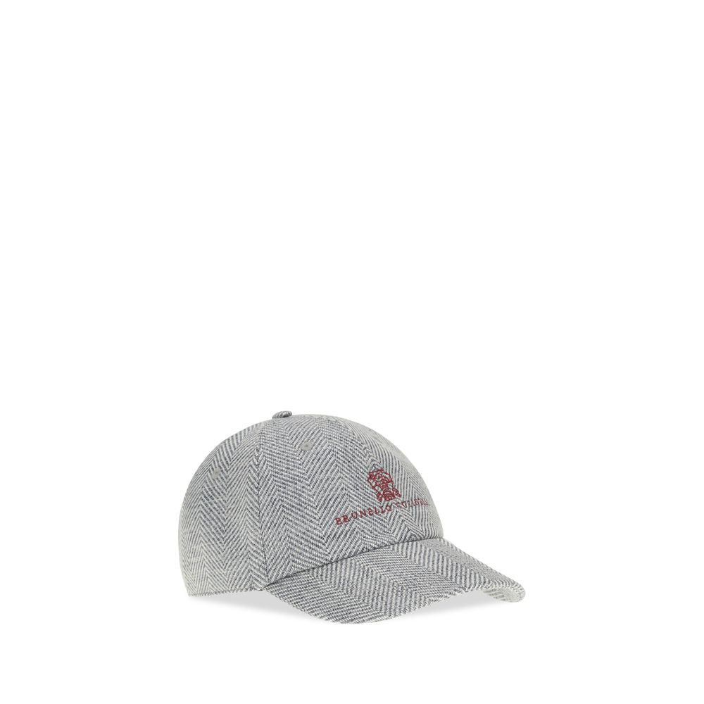 Brunello Cucinelli Gray Wool Cap (Baseball Hat)