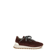 Brunello Cucinelli Bordeaux Calf Leather Athletic Sneakers