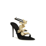 Giuseppe Zanotti Black Viscose Stiletto Heel Sandals