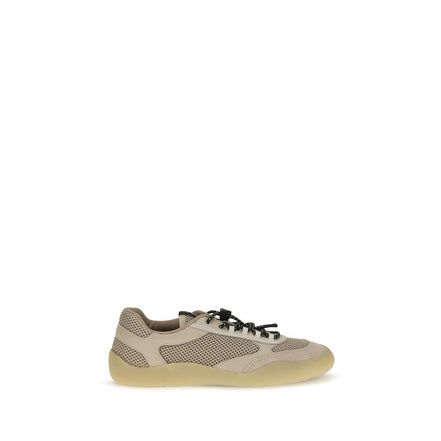 Prada Beige Calf Leather Athletic Sneakers