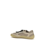 Prada Beige Calf Leather Athletic Sneakers