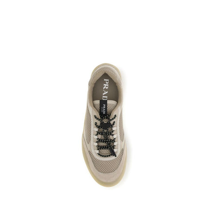 Prada Beige Calf Leather Athletic Sneakers