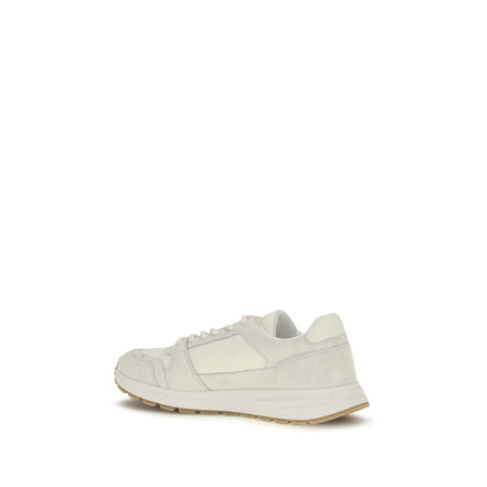 Prada Beige Calf Leather Athletic Sneakers