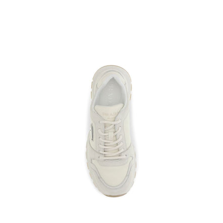 Prada Beige Calf Leather Athletic Sneakers
