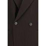 Saint Laurent Brown Wool Full-Length Jacket