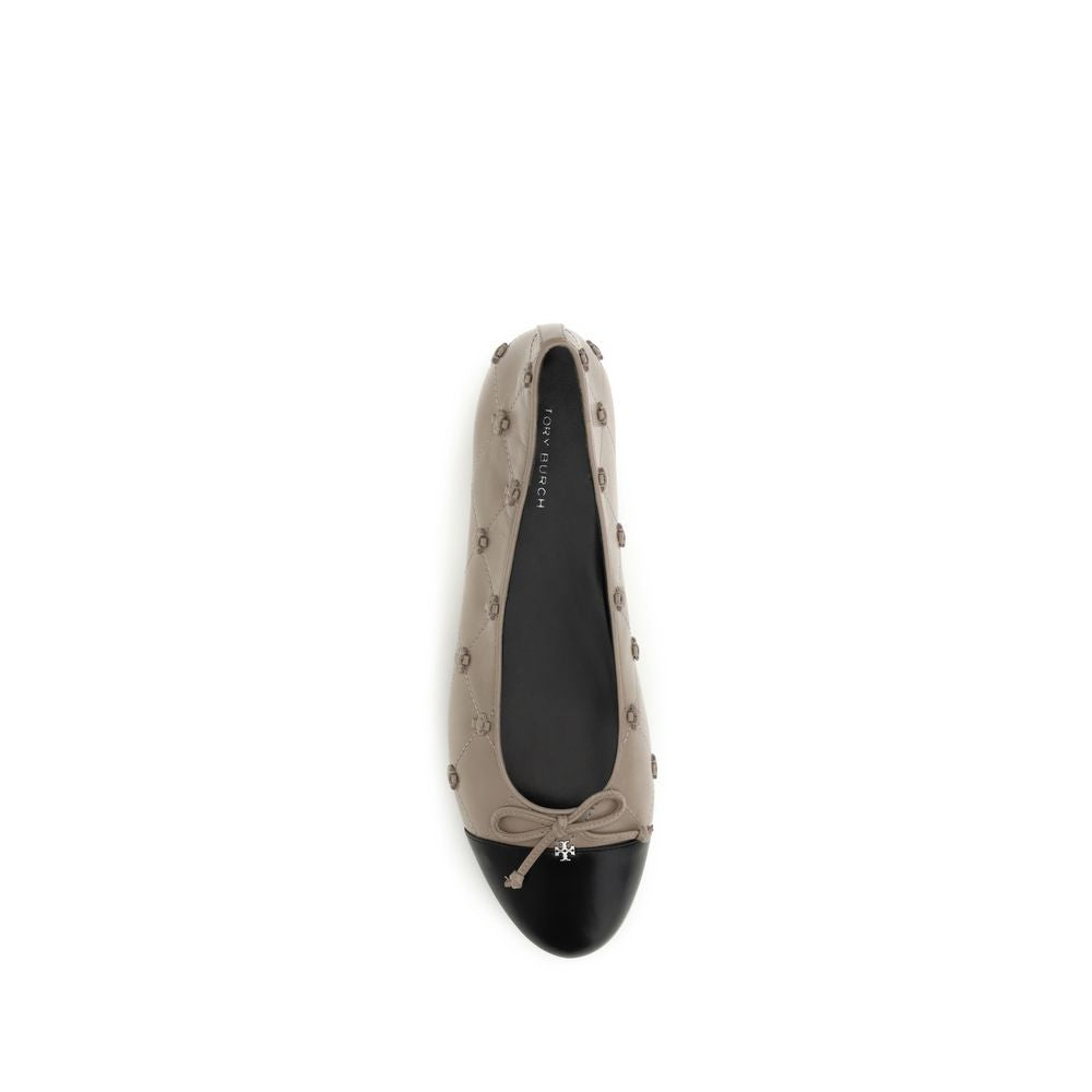Tory Burch Beige Calf Leather Ballet Flats