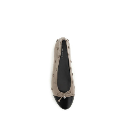 Tory Burch Beige Calf Leather Ballet Flats
