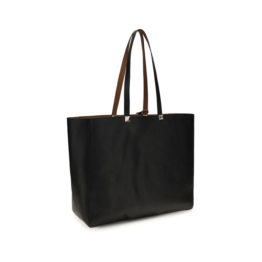 Valentino Garavani Black Calf Leather Shoulder Bag