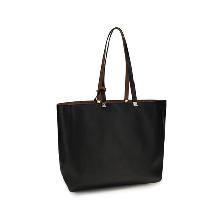 Valentino Garavani Black Calf Leather Shoulder Bag