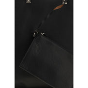 Valentino Garavani Black Calf Leather Shoulder Bag