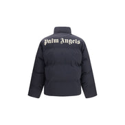 Palm Angels Black Polyamide Full-Length Jacket