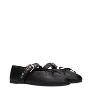 Miu Miu Black Leather Ballet Flats