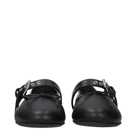 Miu Miu Black Leather Ballet Flats