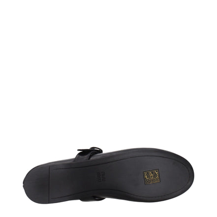 Miu Miu Black Leather Ballet Flats
