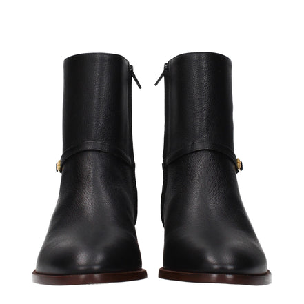 Valentino Garavani Black Leather Ankle Boots
