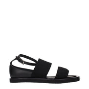 Max Mara Black Fabric Flat Sandals
