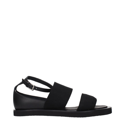 Max Mara Black Fabric Flat Sandals