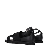 Max Mara Black Fabric Flat Sandals