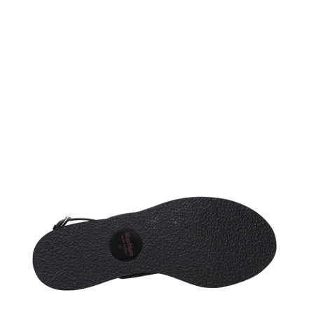Max Mara Black Fabric Flat Sandals
