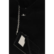 Vivienne Westwood Black Suede Leather Shoulder Bag