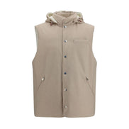Brunello Cucinelli Beige Wool Sleeveless Jacket