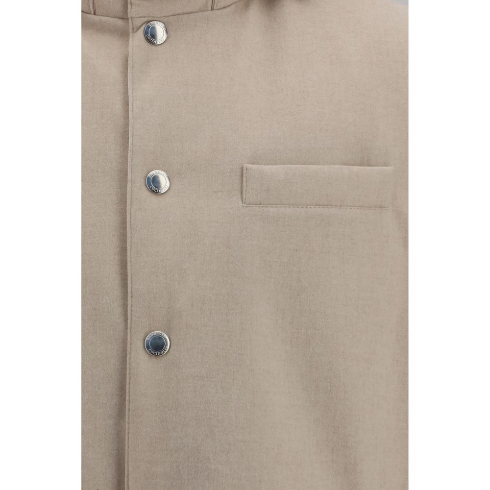 Brunello Cucinelli Beige Wool Sleeveless Jacket