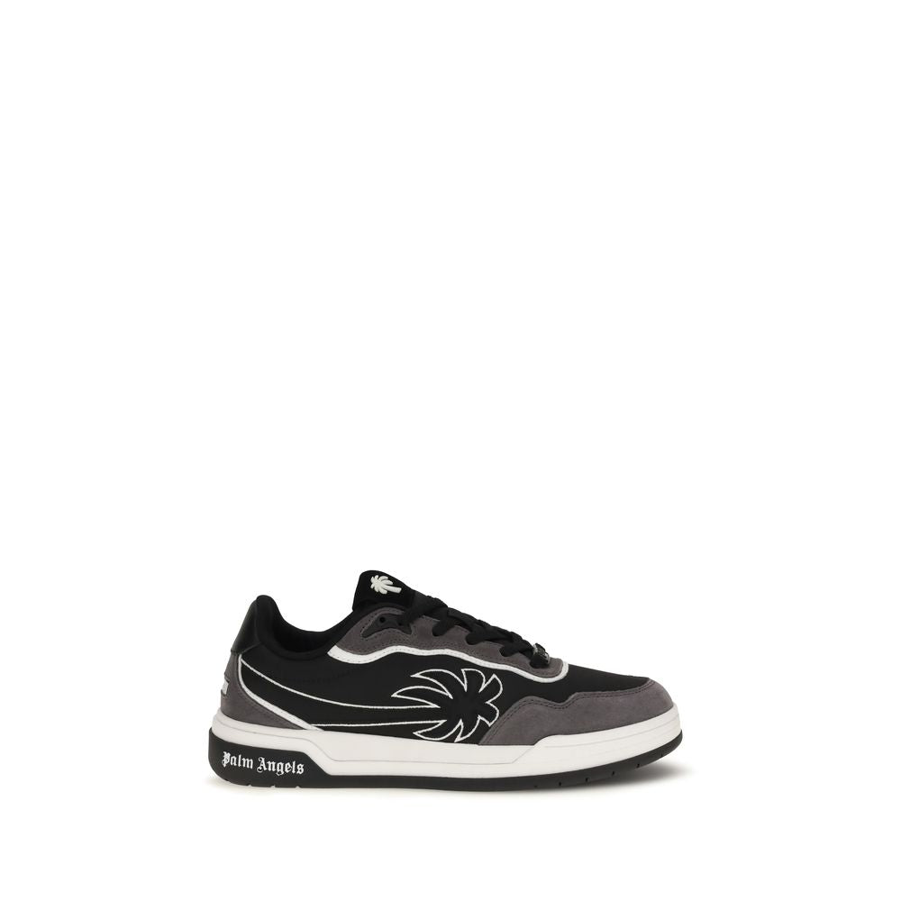 Palm Angels Black Calf Leather Low Top Sneakers