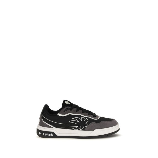 Palm Angels Black Calf Leather Low Top Sneakers