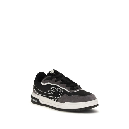 Palm Angels Black Calf Leather Low Top Sneakers