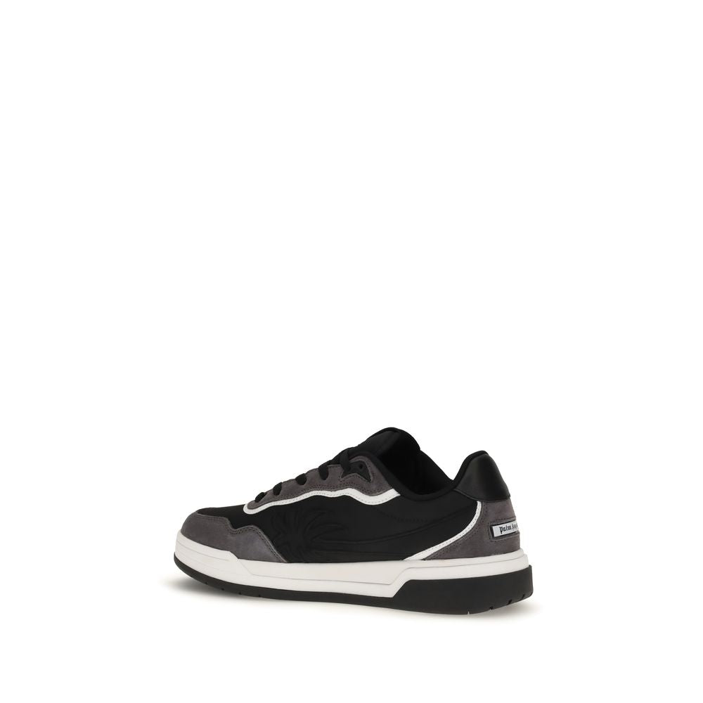 Palm Angels Black Calf Leather Low Top Sneakers