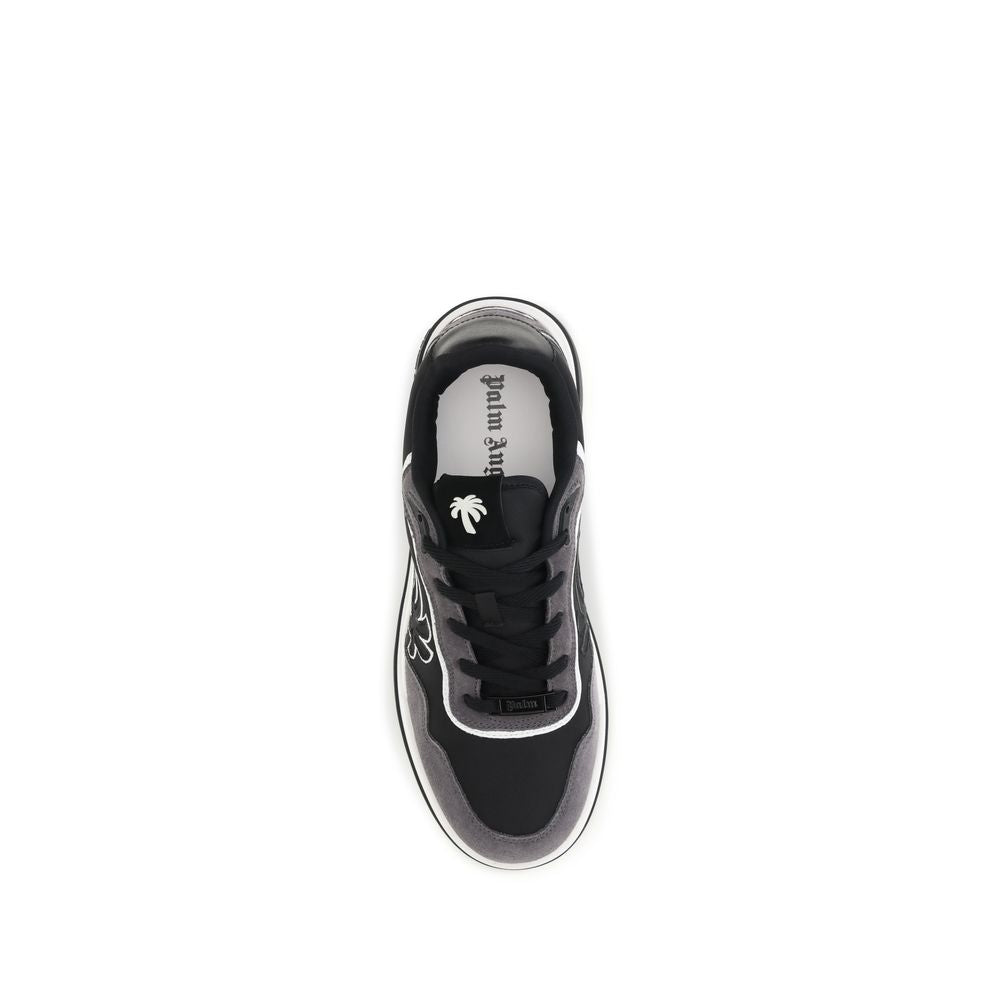 Palm Angels Black Calf Leather Low Top Sneakers