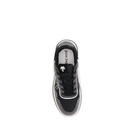 Palm Angels Black Calf Leather Low Top Sneakers