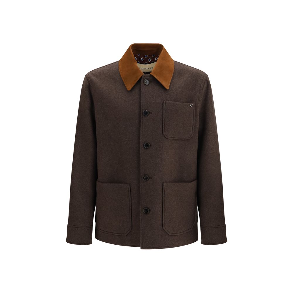 Valentino Garavani Brown Wool Full-Length Jacket